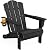 KINGYES Folding Adirondack Chair, HDPE All-Weather Patio Chairs, Wooden Textured Lawn Chair for Poolside, Backyard, Deck, Fire Pit, Black