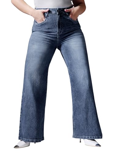 Image of Miss Chase A+ Women's Bootcut High Rise Regular-Length Stretchable Denim Shaping Jeans