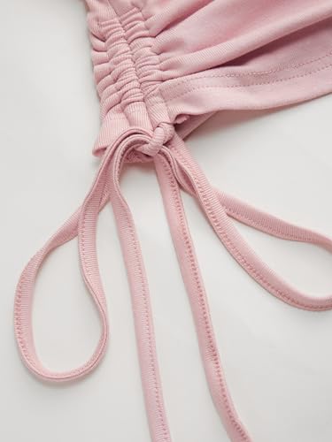 CIDER Halter Neck Long Sleeve Top, Going Out Tops, Ruched Drawstring, Trendy Shirt, Y2k Lace, Cute Tops3