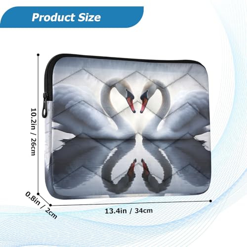 Funda para portátil 13-14 pulgadas impermeable con diseño de cisnes blancos miniatura 3