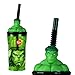 Gobelet en plastique avec paille flexible The Hulk 3D - 360 ml - 7 cm de diamètre x 14 cm de hauteur - Robuste et fantaisie.