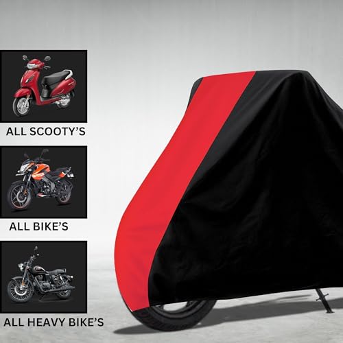 Image of Motorcycle Bike Body Cover for Outdoor Use - Heavy Fabric Water Resistant Two Wheeler Cover with UV, Dust & Rain Protection Compatible for Meteor 350