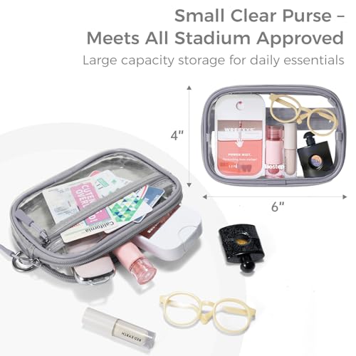 Image of Tiostep Clip and Go Strap for Phone with Wallet Crossbody Phone Lanyard and Detachable 4.5 x 6.5 Small Clear Bag for Stadium Events and Concert