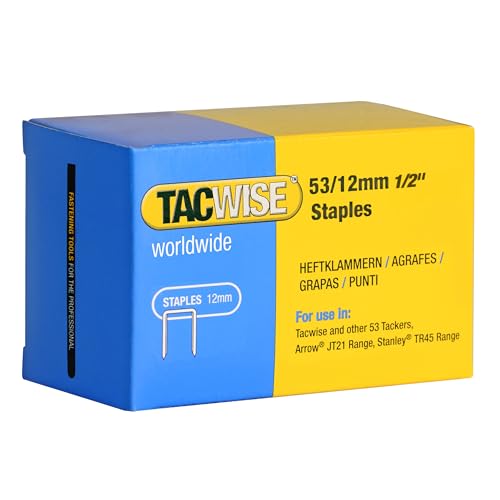Tacwise 0450 Agrafes Galvanisées 53/12 mm, Boîte de 5.000