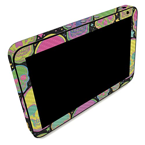 Image of MightySkins Carbon Fiber Skin Compatible with Amazon Echo Show 8 (Gen 2) - Candy Skulls | Protective, Durable Textured Carbon Fiber Finish | Easy to Apply | Made in The USA