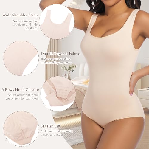 Image of ONEW Womens' Waist Trainer Seamless Bodysuit For Women Tummy Control Shapewear Bodysuit