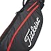 Titleist Premium Carry Bag for Men - Black/Black/Red, Golf Carry Bag with Mini Deployable Legs, All-new Top Cuff Handle, Double Strap, External Drink Sleeve