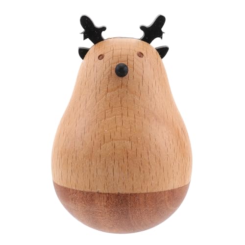 VOSAREA Holz Spielzeug Stehauffigur Stehauf Pinguin Bär Rentier Figur...