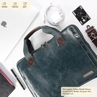 VISMIINTREND Slim Office Laptop Bags for Men & Women | Stylish Laptops Messenger Bag | Fits 13",14", 15.6" Laptop/Macbook, Birthday/Christmas/Valentine Gift for Man/Husband/Father/Boyfriend