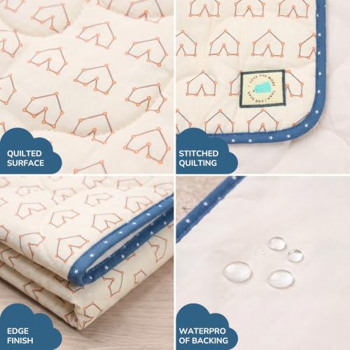 Image of TIDY SLEEP Baby Diaper Changing /Messy /Play Mat 95 x 95 cm (6-18 Months) | Soft Cotton Messy Mat for Newborns | Portable, Washable & Travel-Friendly | Galactic Love