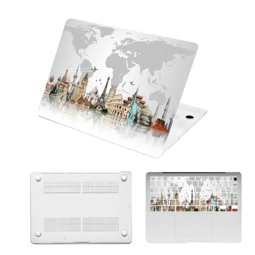 Carcasa MacBook Pro 14 mapa mundial funda para diseñadores y nómadas digitales M3 M4