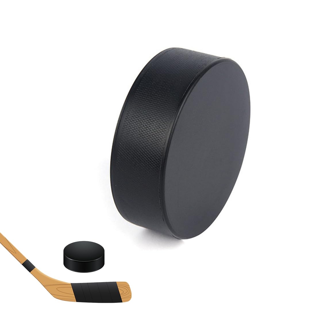 WUSJCOF 1 Pièce Palet de Hockey d'Entraînement, Palet Officiel en Caoutchouc Vulcanisé pour Adulte, 3” Diamètre / 1” Épaisseur, Résistant à l'Usure, Surface Lisse pour Hockey sur Glace (Noir)
