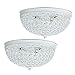 Elegant Designs FM1000-WHT-2PK 2 Light Elipse Crystal Flush Mount Ceiling Light 2 Pack Set, White