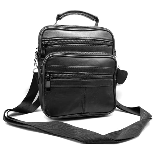 Bolso bandolera para hombre ligero y compacto con correa ajustable modelo Travers de piel