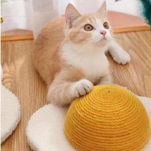 Rascador Para Gatos Tipo Huevo 11x11x3.5 pulgadas Sisal miniatura 4