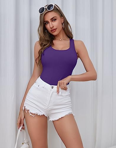 Image of beautyin Women Tank Top with Shelf Bra Racerback Workout Yoga Undershirt