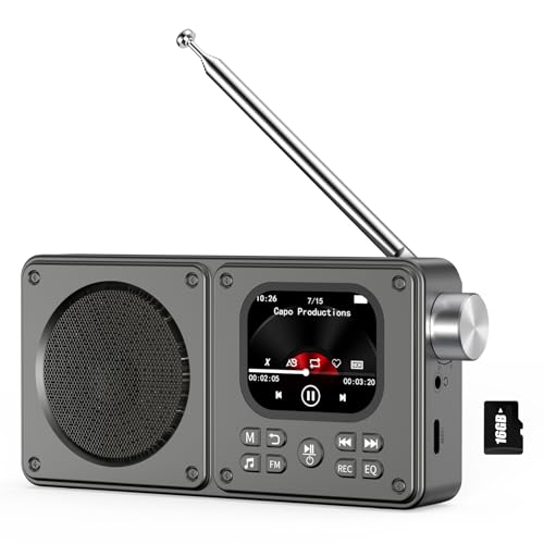 Olycism Radio Portátil con Bluetooth 5.3, Radio a Pilas con 30H de Autonomía, FM con Pantalla a Color, Radios Despertador y Toma de Auriculares, Radios Digital para Casa, Camping y Viajes