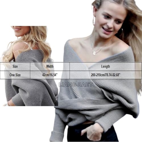 Womens Sweater Scarf with Long Sleeves V Neck Wraps Knit Cable Scarf Crochet Multifunctional Shawl Cape Fall Winter2
