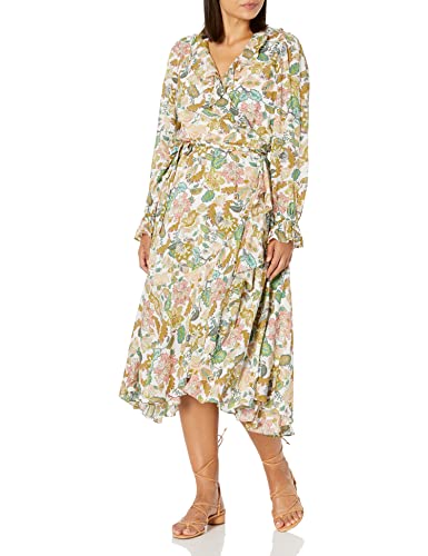 Buffalo David Bitton Damen Angelique Wickelkleid mit Langen Ärmeln und...