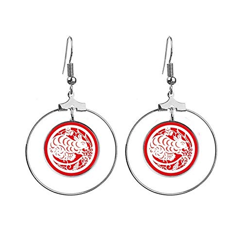 Boucles d'oreilles rat zodiaque chinois en métal le cadeau idéal pour le Nouvel An Lunaire