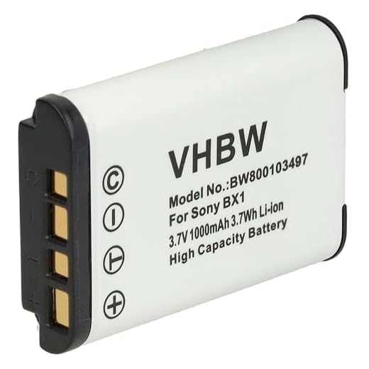 vhbw Batteri 1000 mAh för Sony Action Cam FDR-X1000V, HDR-AS100V, HDR-AS100VR, HDR-AS20, HDR-AS200V som NP-BX1.