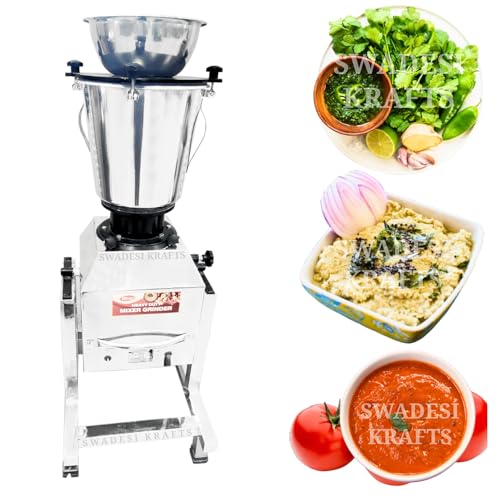 SWADESI KRAFTS Heavy Duty Mixer Grinder Stainless Steel Machine With 3 Hp Single Phase Motor Tilting Mixer Grinder Size 24”X19”X49” (LXWXH) Used for Grinding Pastes, Chutney and More