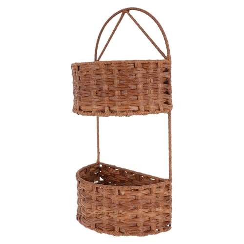 Panier de rangement mural double couche en fer KICHOUSE pour optimiser et organiser l'espace - 2