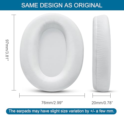 Almohadillas para Sony WH-CH700N / WH-CH710N / WH-CH720N / WH-XB900N - Blancas | Repuesto de almohadillas con cuero protein suave y espuma viscoelástica miniatura 6
