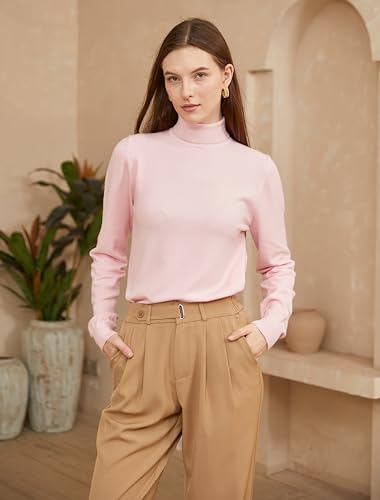 Image of SANGTREE Women's Turtleneck Sweaters Long Sleeve Pullover Tops | Breathable Lightweight Fabric| Fall Winter Fashion Outfits| Perfect for Daily,Office,Vacations,Holiday,Family Gatherings Etc.