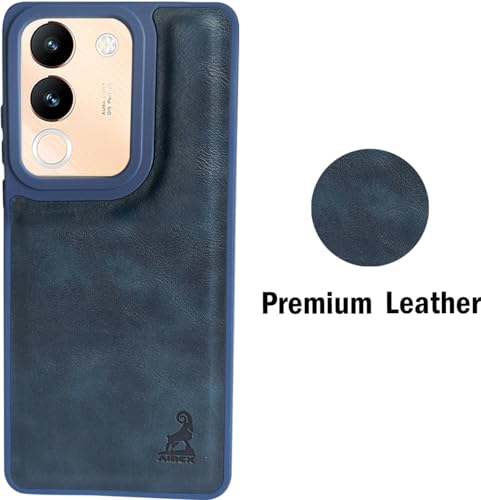 Image of AIBEX Shield Back Cover Case Compatible with Vivo V29e 5G Back Cover | Flexible Vegan Leather | Full Camera Protection | Raised Edges | Super Soft-Touch | Bumper Case