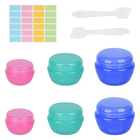 Travel Pots for Toiletries, 6 PCS Portable Leakproof Travel Containers Sets Refillable PP Cream Jars with Sealed Lids, Travel Bottles for Mask Lotion Face Cream Makeup (6) Cover
