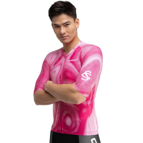 SIROKO Maillot de Manga Corta Real Sporting de gijón x Ciclismo SC M2 Batalla Rosa M