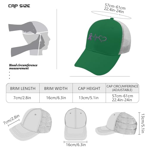 Boné esportivo bordado epilepsia batimentos cardíacos para adolescentes leve ajustável para esportes