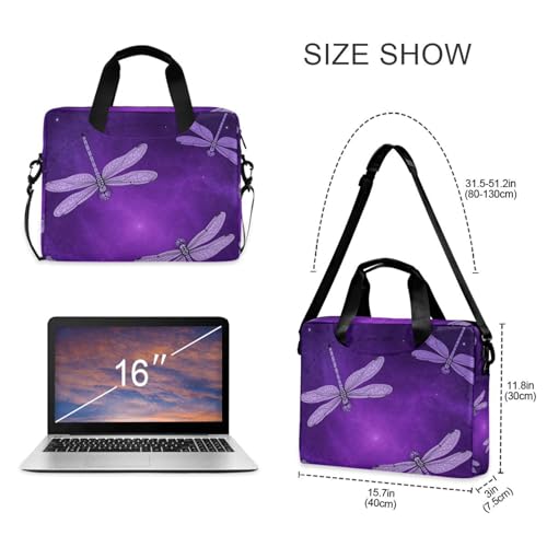 Maletín para portátil 15.6 pulgadas con asa y correa morado galaxia miniatura 5