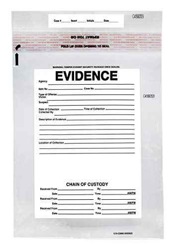 SECUR-PAK 100pk Evidence Bags, 12