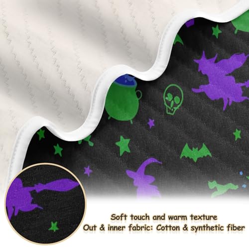 Burbuja Halloween Themed Witches Baby Blanket for Boys Girls, Nursery Soft Warm Swaddling Receiving Baby Blankets, 30x40 in Toddler Blanket2