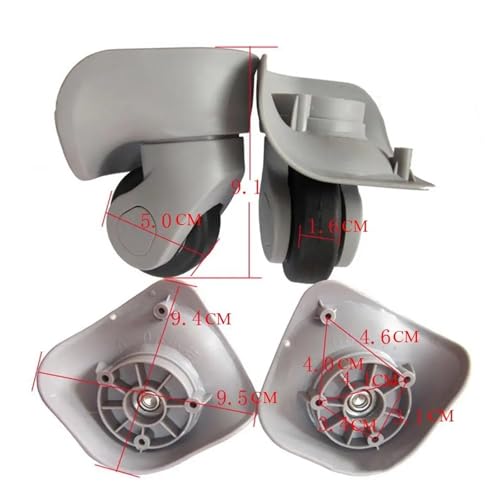 Luggage Wheels Suitcase 4pcs Universal Luggage Suitcase Wheels Replacement Silent Luggage Spinner Caster Wearable Customs Box Trolley Accessories for Replacement Upgrade Travel(Grey S)2