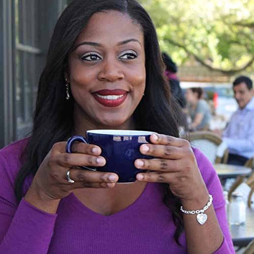 American Medical ID – Sterling Silver Heart Charm Embossed Medical ID Bracelet, for 5.5"- 8.5" wrist – 5 Lines of Custom Engraving 5