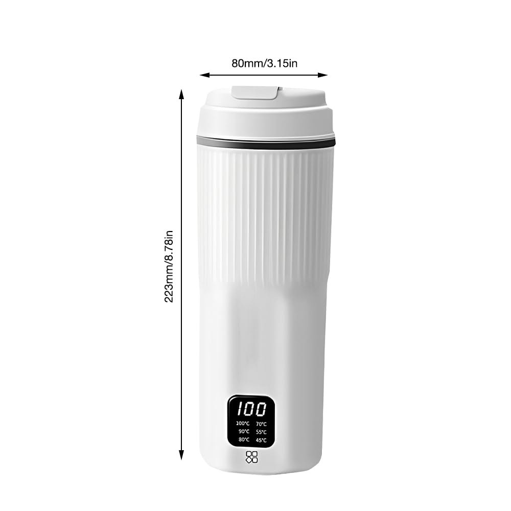 Hervidor de Agua Pequeño, Afenau 500ML Calentador de Agua Portatil con 6 Controles de Temperatura, 2 en 1 Hervidor Agua Portatil, Her-vidor de AGUA Portatil para Viajar, Camping