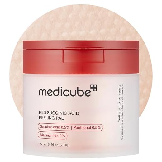 medicube Almohadillas Exfoliantes Con Ácido Succínico Rojo Y Pantenol Para Piel Propensa A La Formación De Erupciones, 70 Unidades (Paquete De 1),