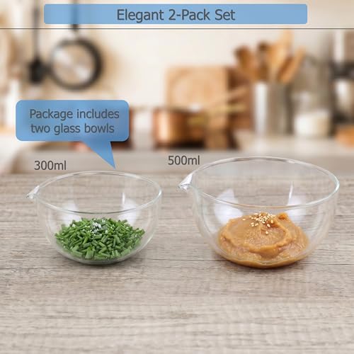 Tazones de vidrio EIKS con pico 300ml y 500ml miniatura 2
