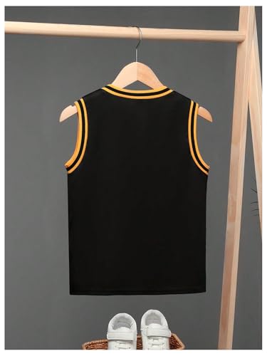 OYOANGLE Boy's Basketball Jersey Shirts Number Print Hip Hop Athletic Tank Top2