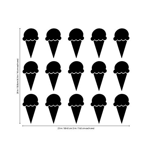 Set de 15 Vinilos Decorativos de Conos de Helado miniatura 3