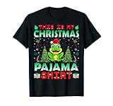 Photo Gallery frog christmas hat pajama shirt - xmas frog lover maglietta Photo Gallery frog christmas hat pajama shirt - xmas frog lover maglietta