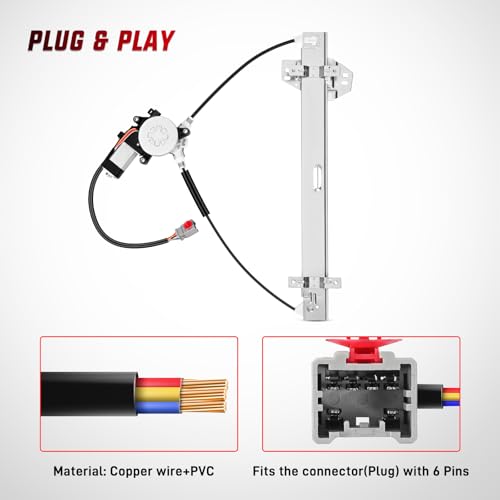 Image of Nilight 748-131 Power Window Regulator and Motor Front Driver Side Compatible with Honda Element 2003 2004 2005 2006 2007 2008 2009 2010 2011,Front Left Side