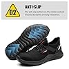 Safety Trainers Steel Toe Cap Men Safety Shoes for Women Shoes Work Trainers Black Size 8 UK Lightweight Men's Work & Utility Footwear Breathable Construction Industrial Sneakers Sport Sneakers #2