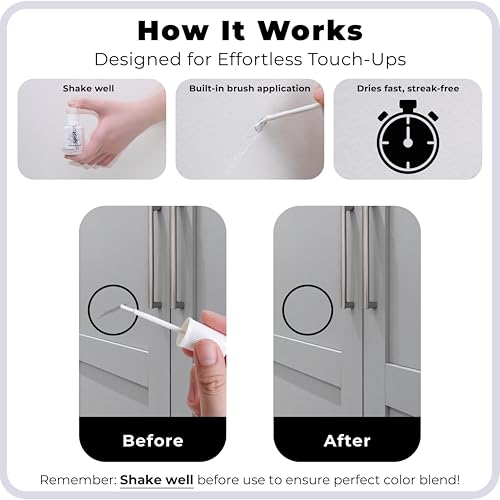 Image of spot. Touch-Up Paint | Matte Finish for Cabinets, Walls, Doors & Furniture | Multi-Tone Gray Repair Kit | Quick-Dry, Self-Priming, Low-Odor, Eco-Friendly | No-Sanding or Primer Needed | 3 Pack