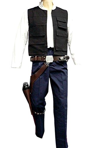 Han Solo Blaster Belt Holster + Droid Caller + Greeble Costume Star Wars Pouch, Brown, Large #TOP7