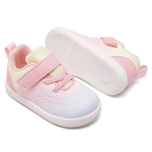 Image of MORENDL Toddler Sneakers Baby Boys & Girls Barefoot Shoes Lightweight Breathable Walking Running Tennis Athletic Sport Shoes