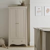 CuddleCo Clara Cashmere Kids Wardrobe for Nursery - Baby Nursery Furniture with 2 Hanging Rails, Adjustable Shelf and Spacious Drawer